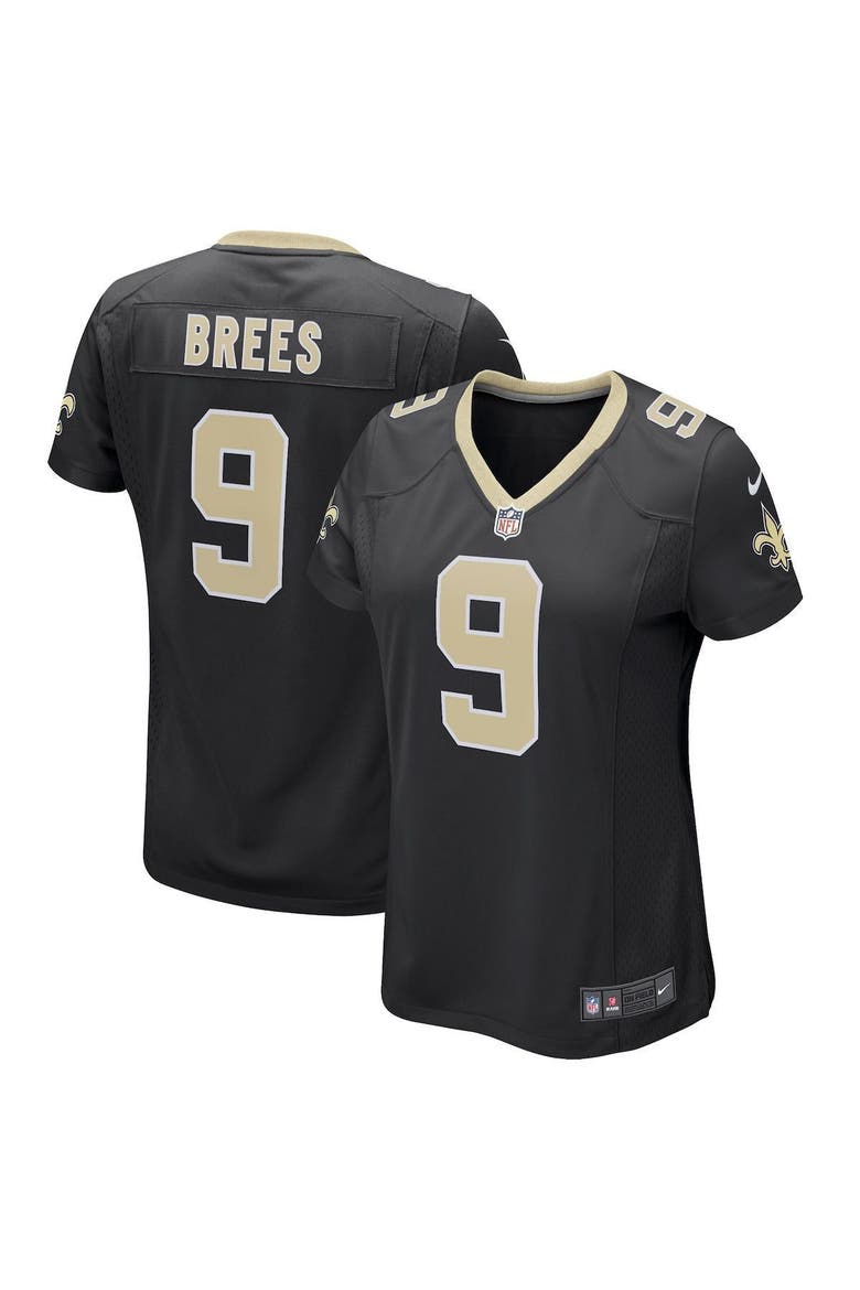 Women's Nike Drew Brees Black New Orleans Saints Game Player Jersey, Main, color, BLACK