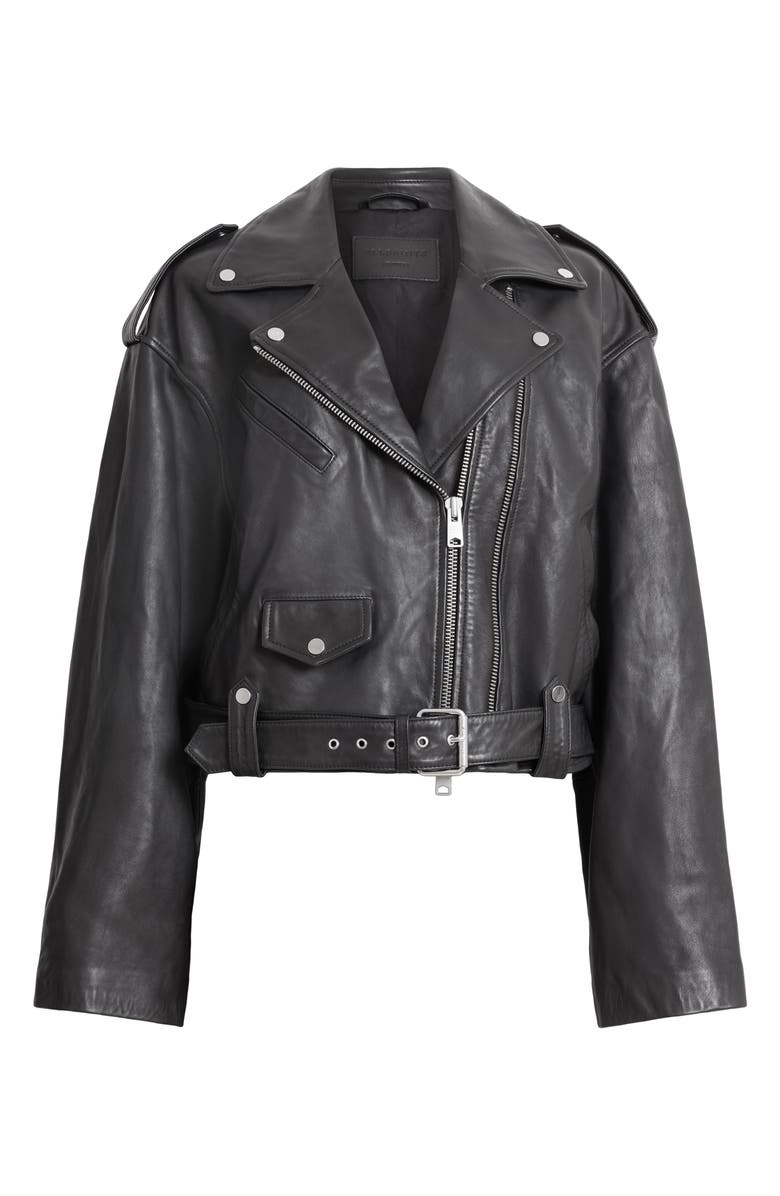 AllSaints Dayle Leather Biker Jacket, Alternate, color,