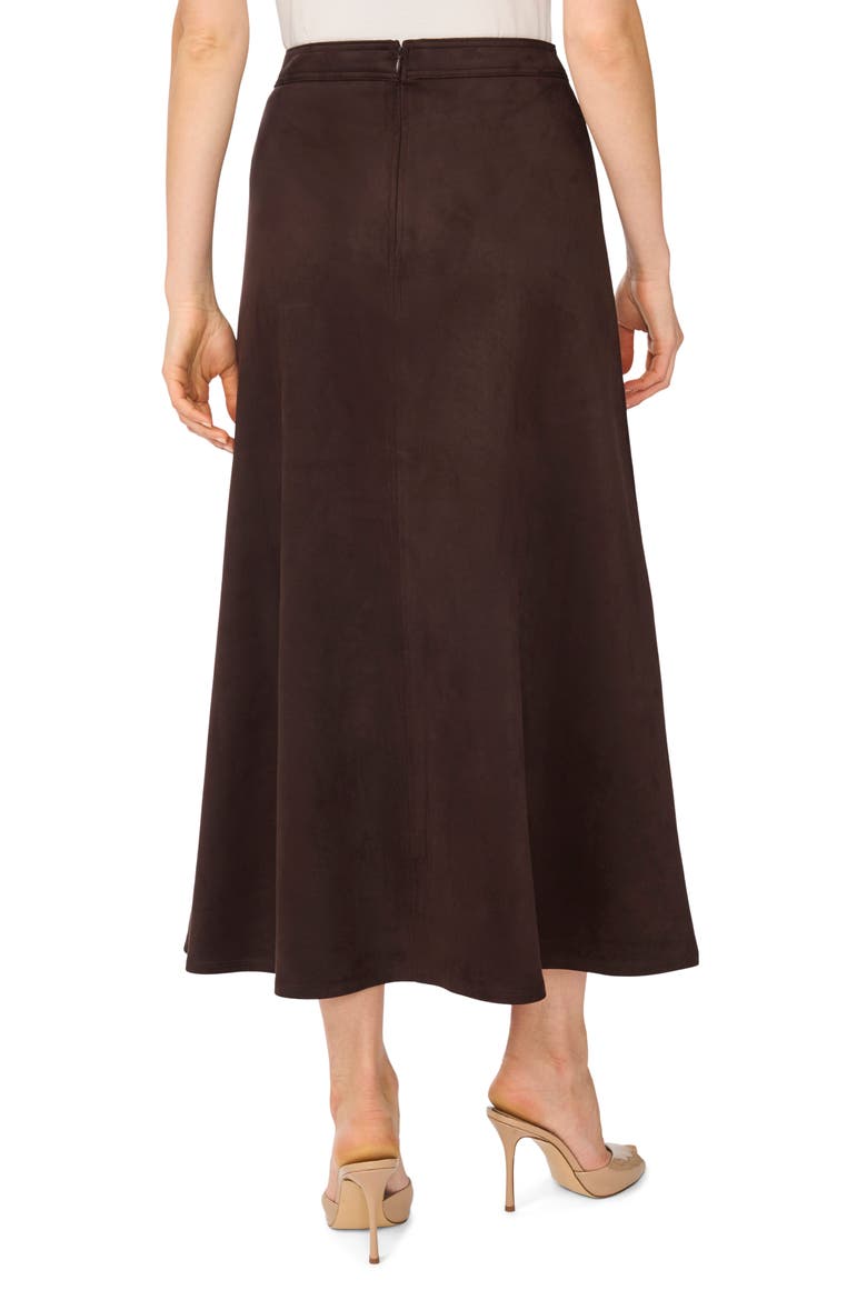 Faux Suede A-Line Skirt, Alternate, color, CALL ME CHOCOLATE