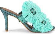 Kurt Geiger London Raffia Flower Buckle Sandal