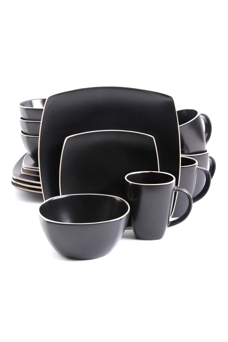 Soho Lounge Matte 16 Piece Dinnerware Set, Alternate, color, Black