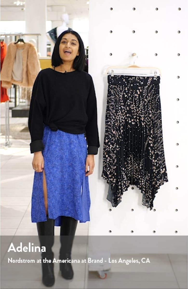 Floral Belted Pleated Midi Skirt, sales video thumbnail