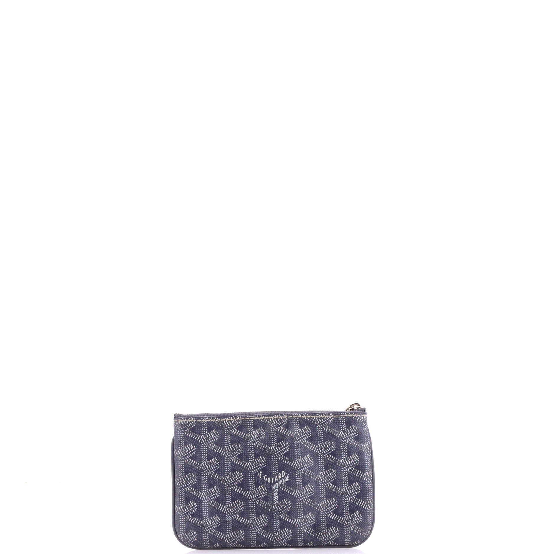 Pre-Owned Goyard Senat Zip Pouch Coated Canvas Mini, Alternate, color, Gray