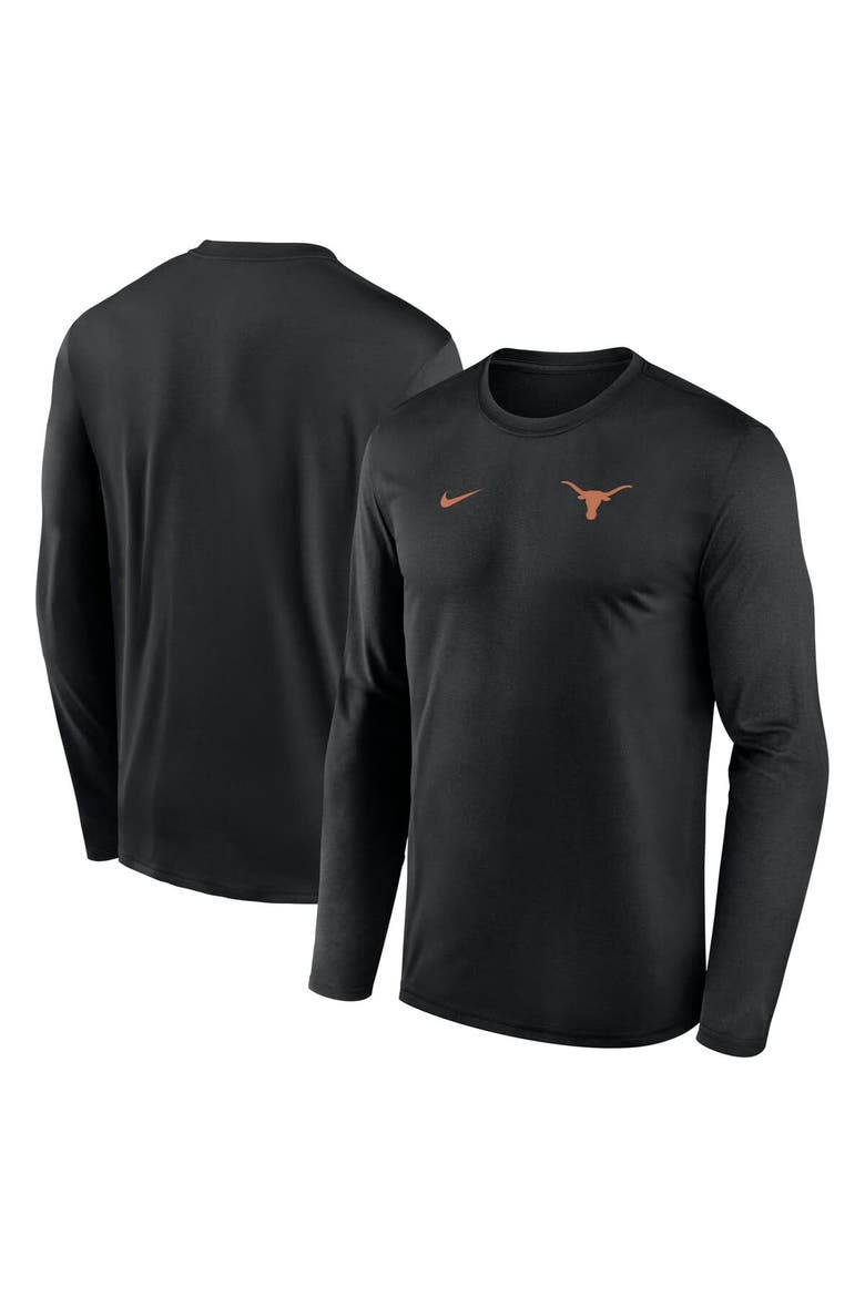 Men's Nike Black Texas Longhorns 2026 Sideline Small Logo Legend Dri-FIT Long Sleeve T-Shirt, Main, color, Black