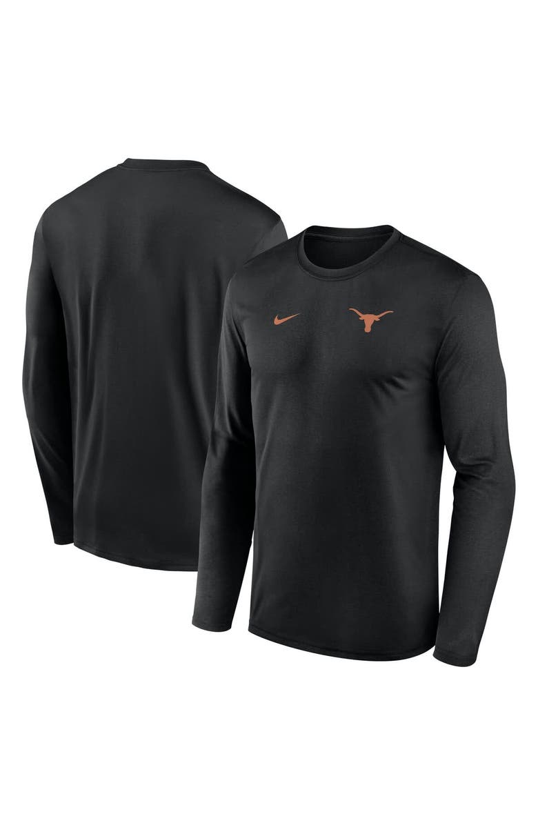 Nike Men's Nike Black Texas Longhorns 2026 Sideline Small Logo Legend Dri-FIT Long Sleeve T-Shirt, Main, color, Black
