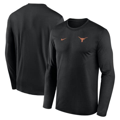 Men's Nike Black Texas Longhorns 2026 Sideline Small Logo Legend Dri-FIT Long Sleeve T-Shirt