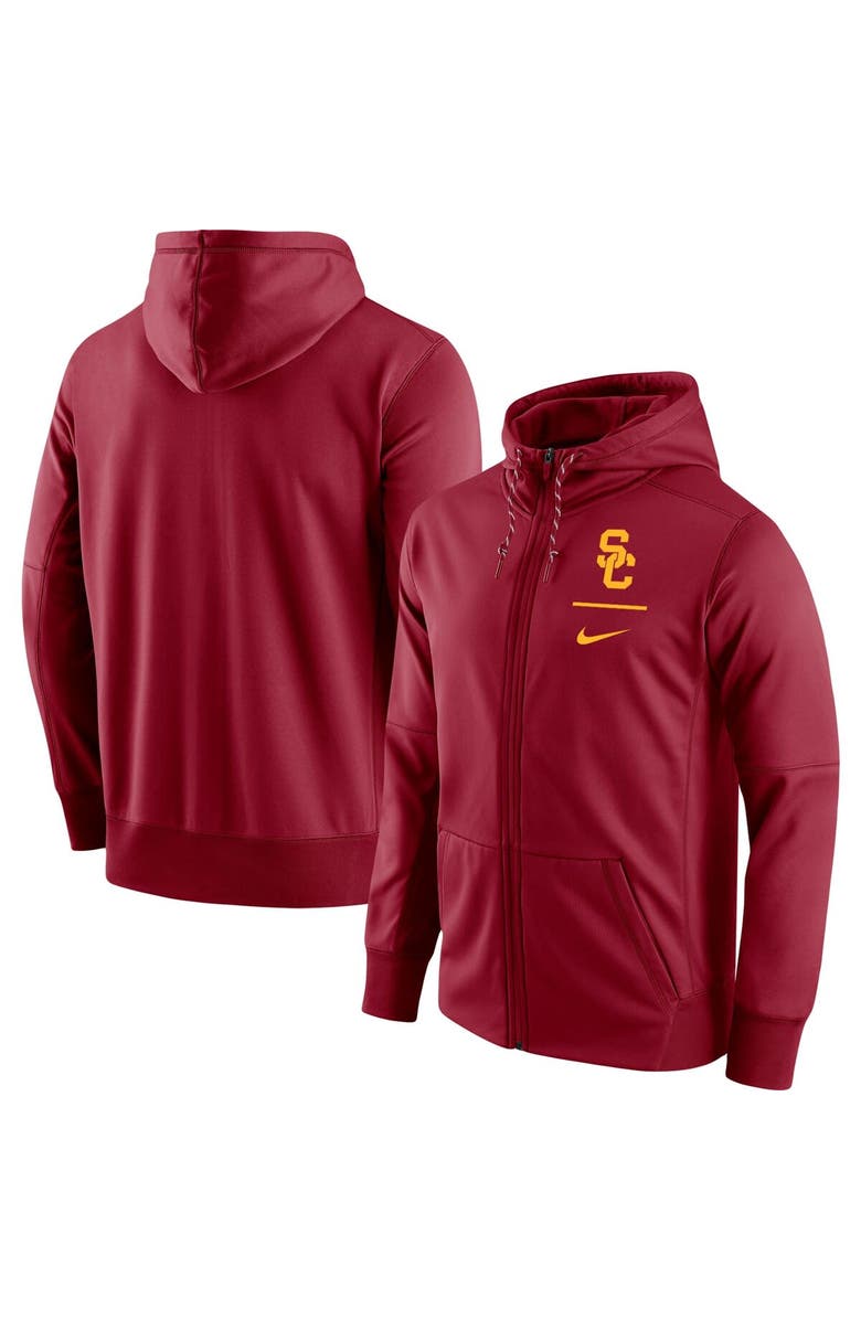 Nike Men's Nike Cardinal USC Trojans Logo Stack Performance Full-Zip Hoodie, Main, color,