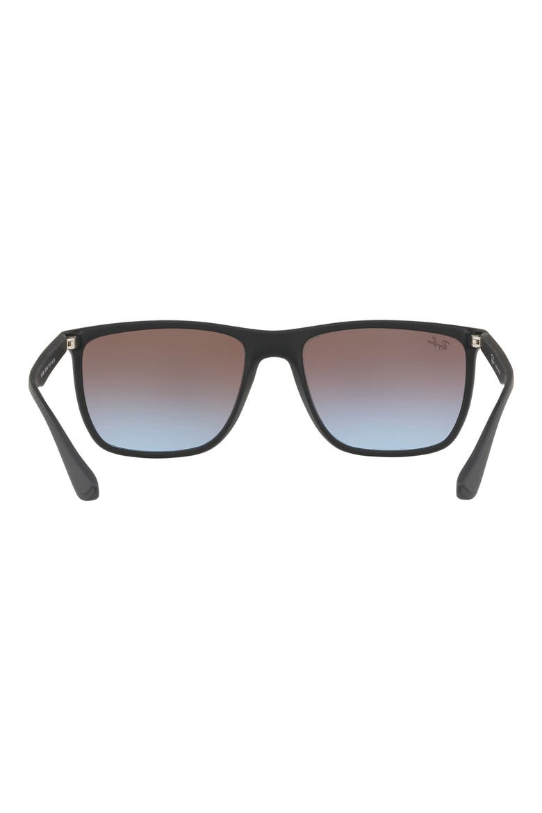 RB4288L 57mm Square Sunglasses, Alternate, color, MATTE BLACK / BLUE BROWN