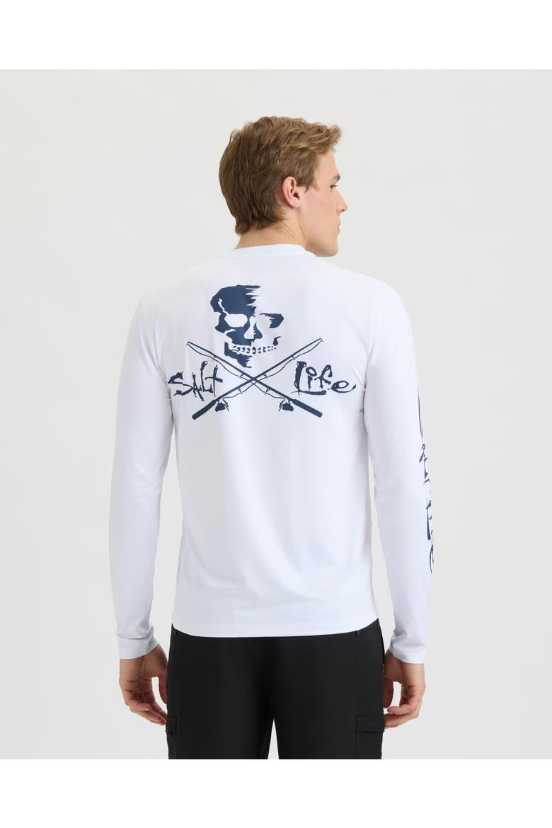Skull and Poles Long Sleeve SLX Performance Tee, Alternate, color, White