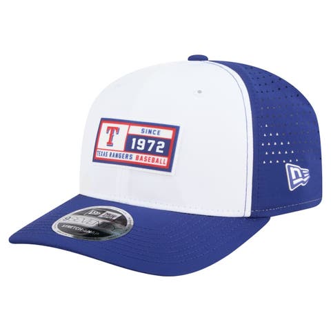 Men's New Era White/Royal Texas Rangers Established Patch 9SEVENTY Adjustable Hat