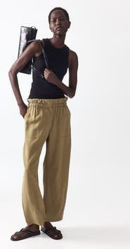 H&M Barrel-leg Paper-bag Pants