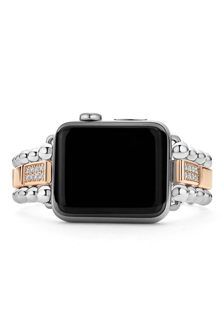Smart Caviar Diamond Apple Watch® Watchband, Alternate, color, ROSE GOLD
