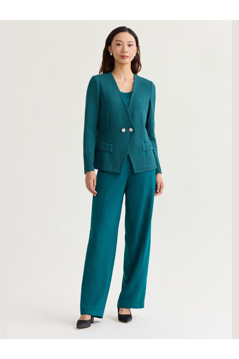 Tailored Two-Button Crossover Knit Jacket, Alternate, color, Spruce