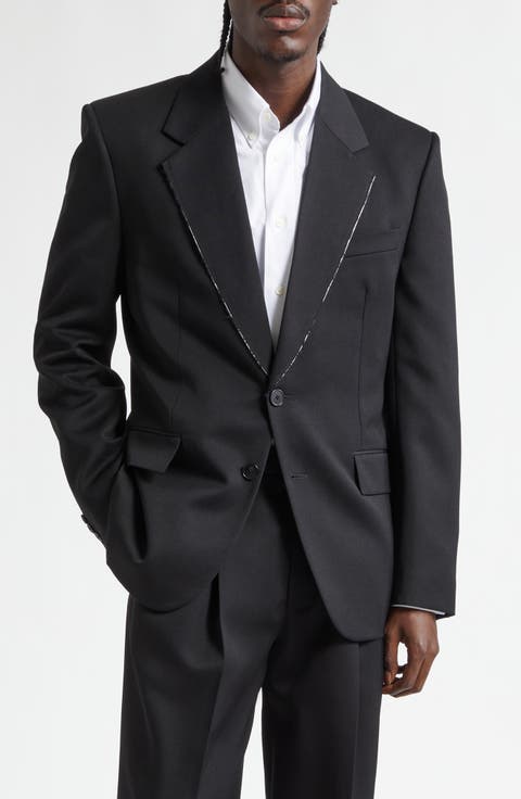 Raw Edge Lapel Wool Sport Coat