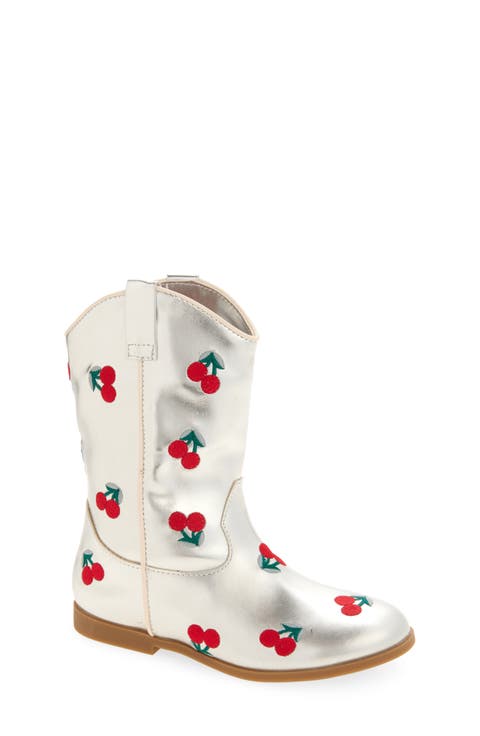 Kids' Gabi Cherry Embroidery Western Boot (Walker, Toddler & Little Kid)