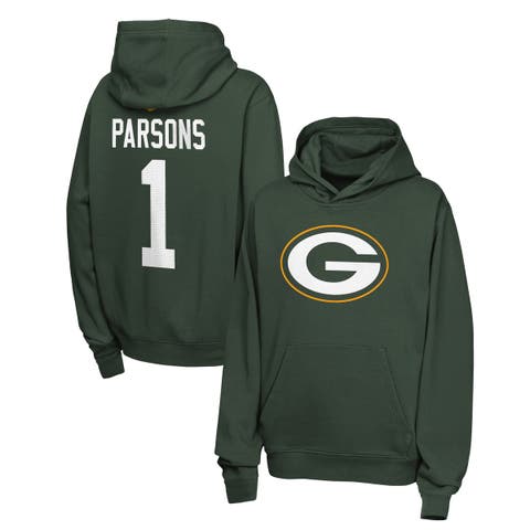 Youth Nike Micah Parsons Green Green Bay Packers Name & Number Club Fleece Hoodie