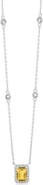 Sienna Vale Rectangle Birthstone Cubic Zirconia Pendant Necklace