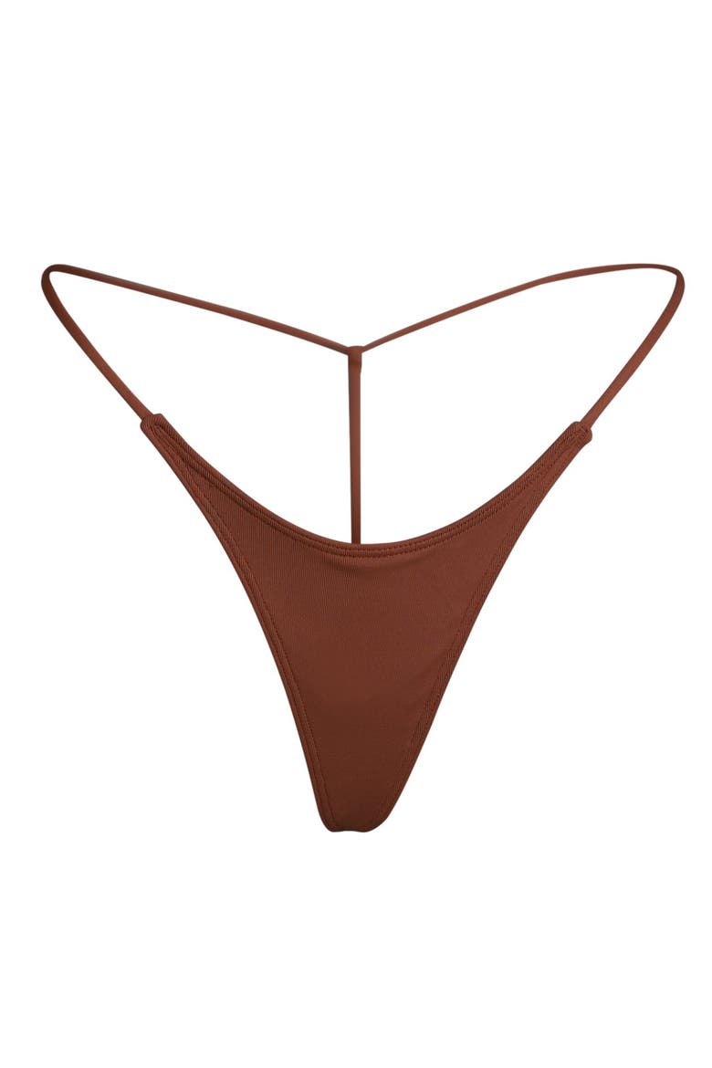 G Money Thong Bikini Bottom, Alternate, color, Brown