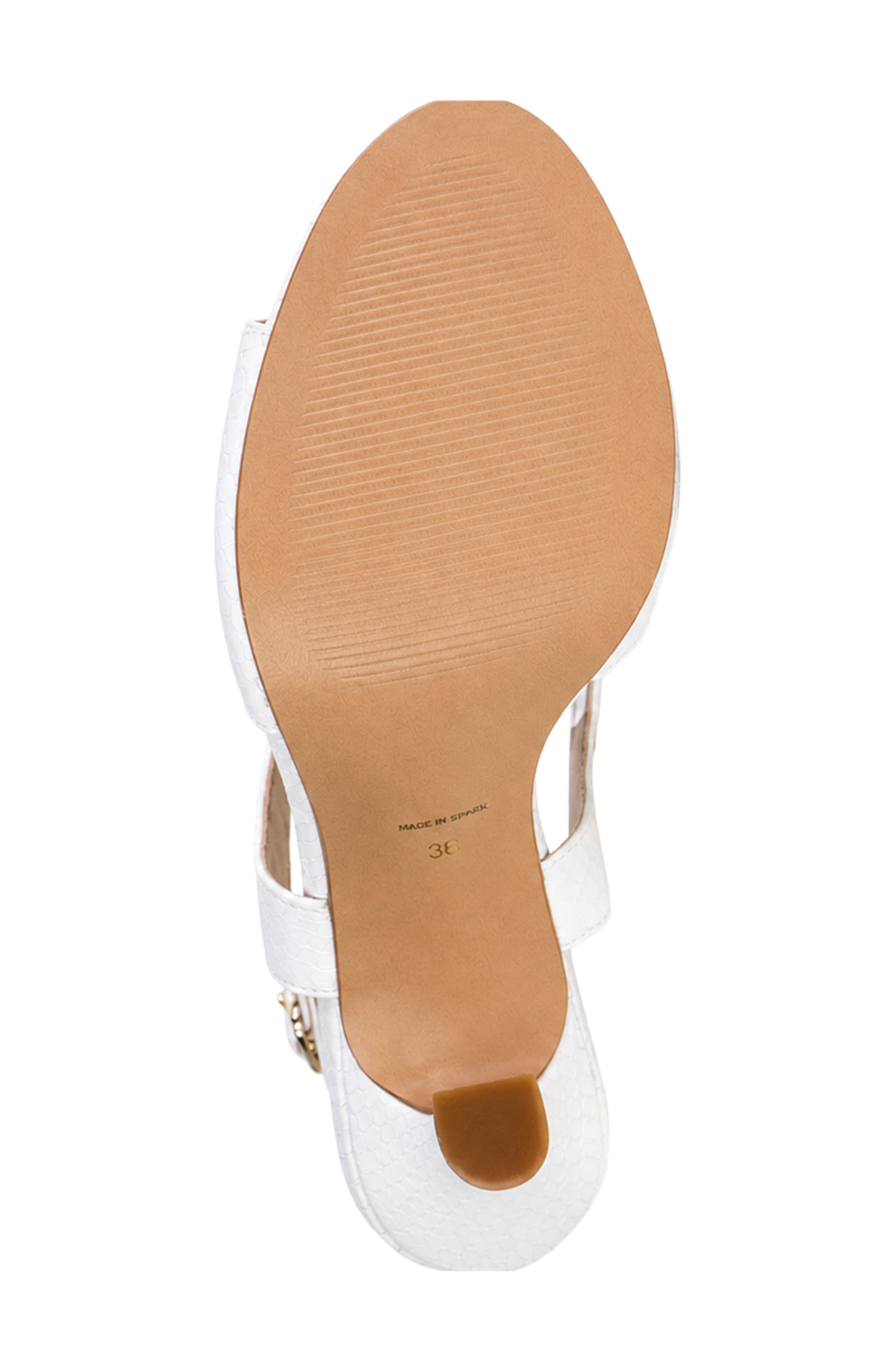 Kalissa Croc-Embossed Leather Sandal, Alternate, color, WHITE