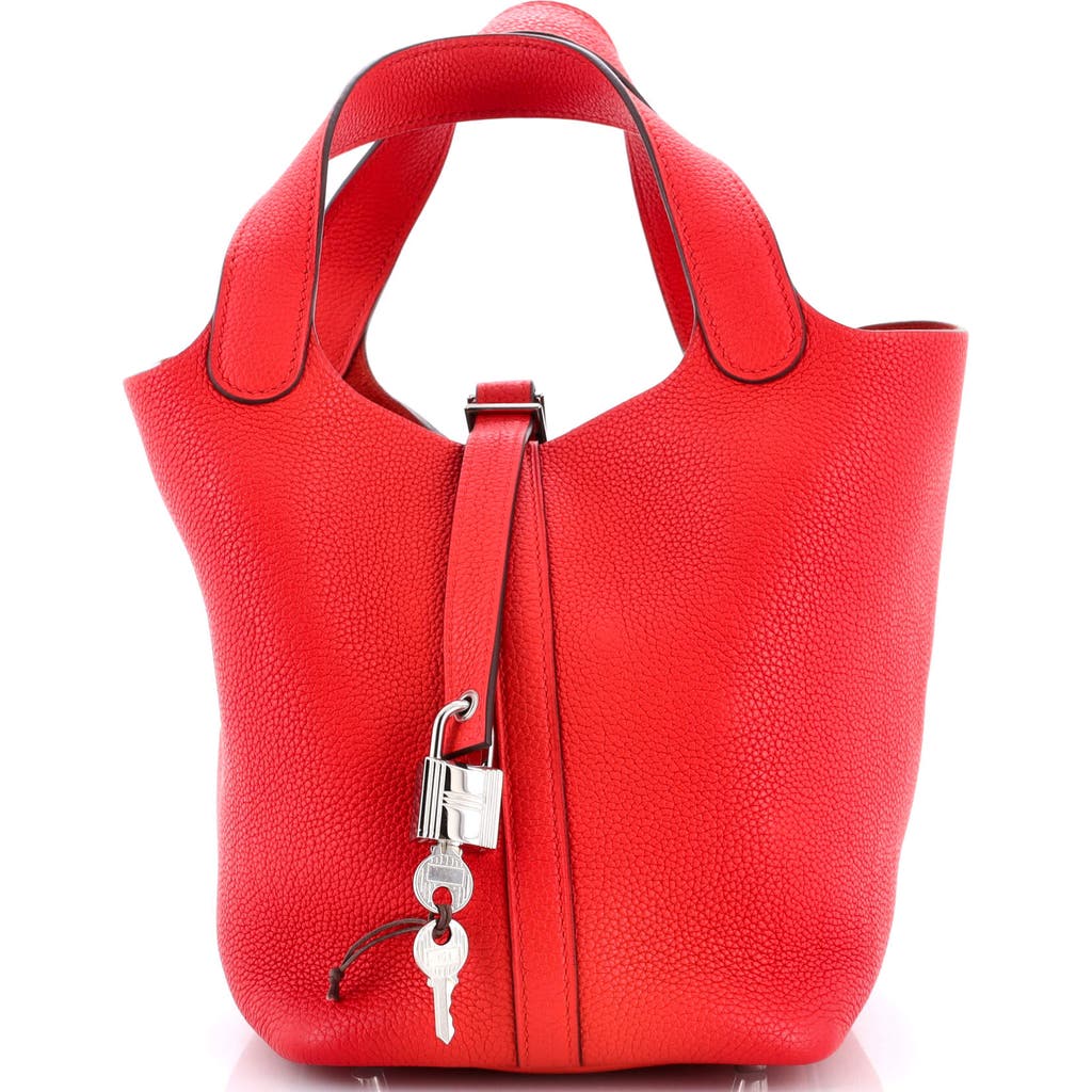 Pre-owned Hermes Hermes Picotin Lock Bag Maurice Pm In Red