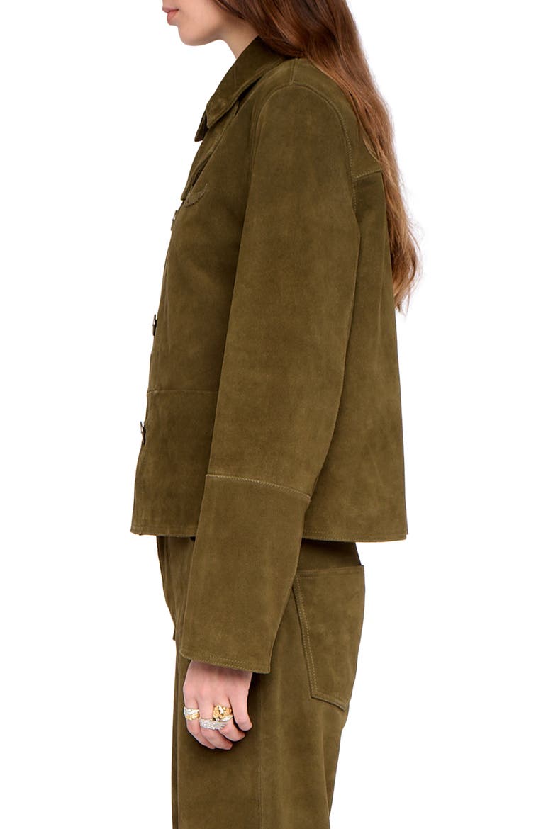 Lessa Suede Jacket, Alternate, color, TREILLIS