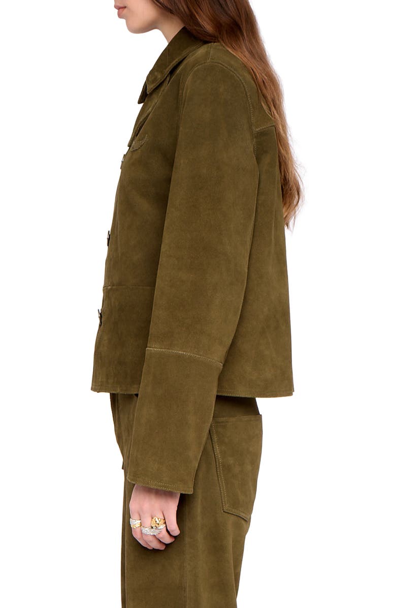 Zadig & Voltaire Lessa Suede Jacket, Alternate, color, Treillis