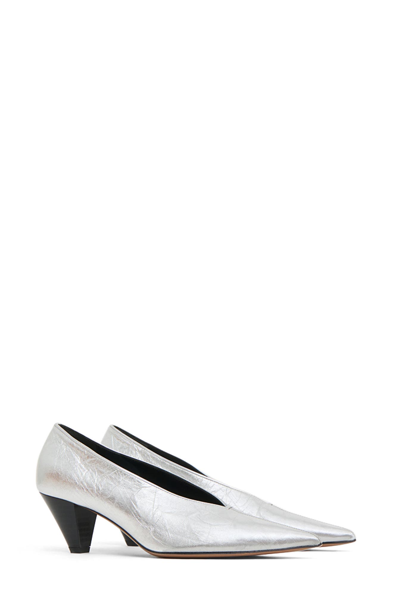 Mansur Gavriel Kiki Pointed Toe Pump, Main, color, Silver