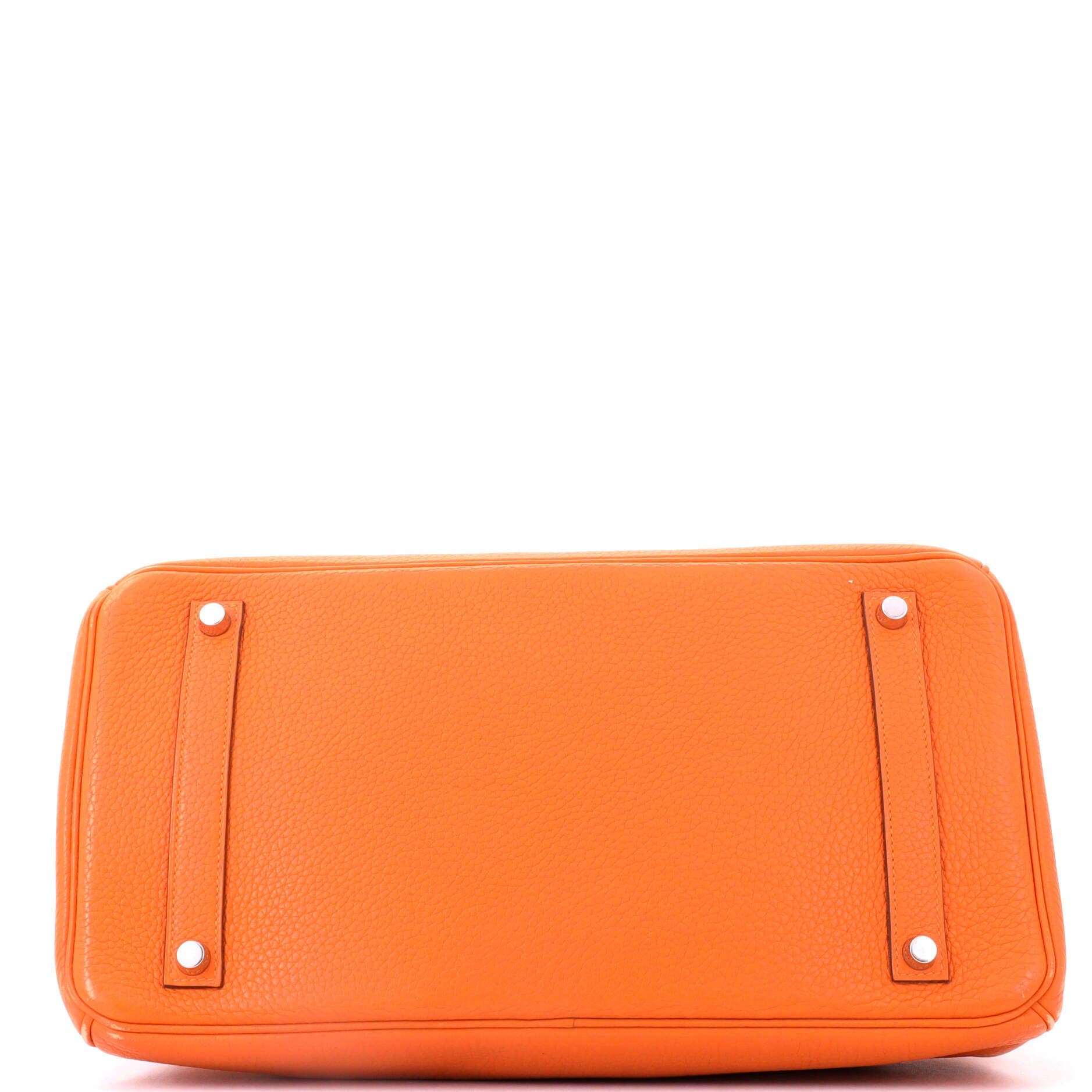 Pre-Owned Hermes Birkin Handbag Orange Clemence with Palladium Hardware 35, Alternate, color, Orange H