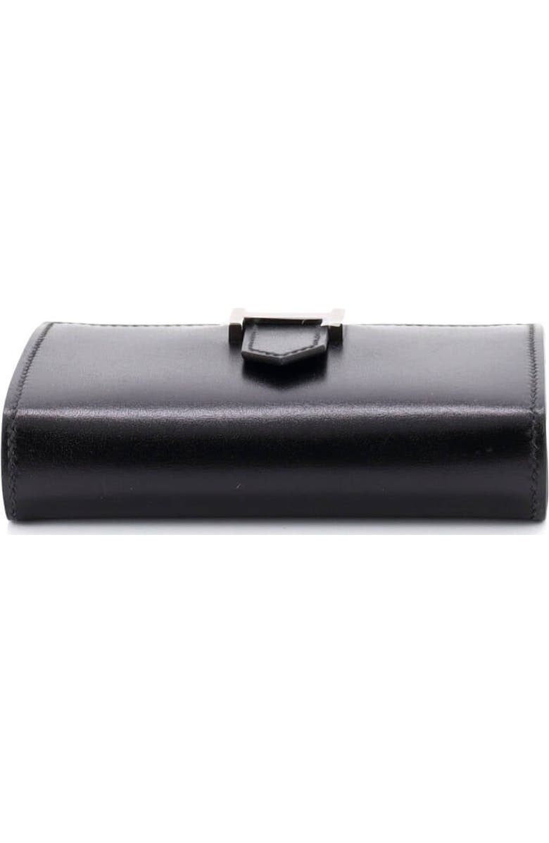 Pre-Owned Hermes Bearn Wallet Box Calf Compact, Alternate, color, Noir