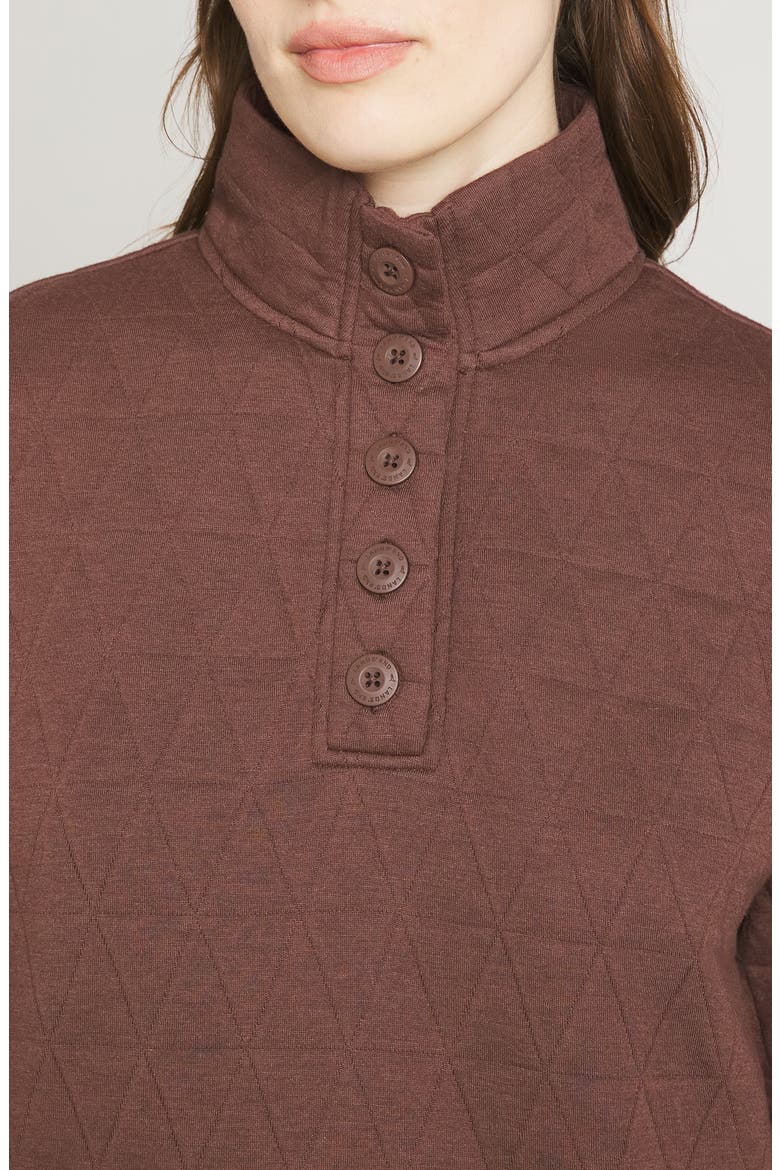 Quilted Pullover Sweatshirt, Alternate, color, SHAVED CHOCOLATE