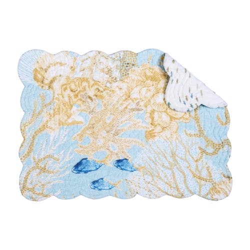 C & F Home C&f Home Belmont Reef Reversible Machine Washable Scallop Quilt Placemats Set Of 6 In Multi