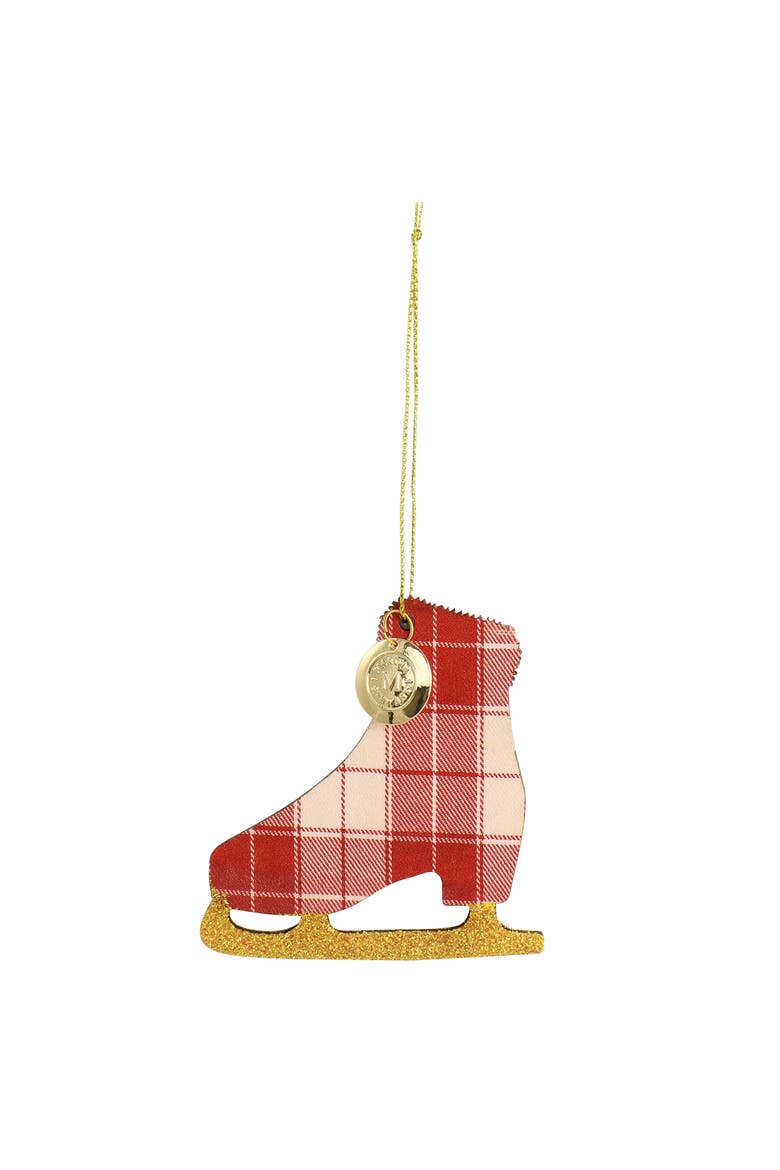 Holiday Ice Skate Ornament 4 Piece Set in Red and Green, Alternate, color, Red