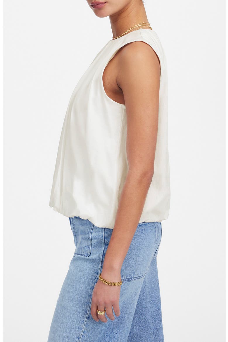 Cotton Pleated Bubble Top, Alternate, color, WHITE