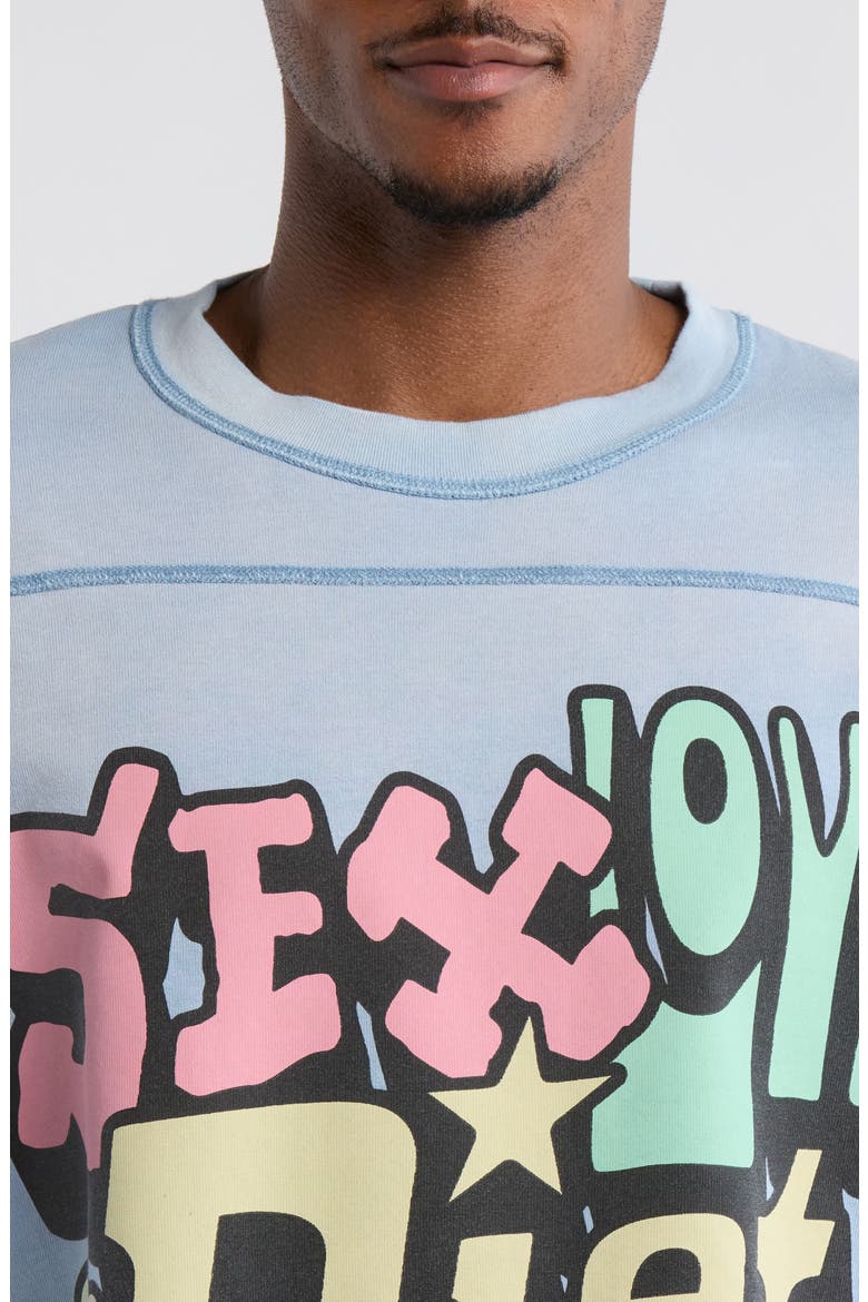 Sex, Love & Diet Cotton Graphic T-Shirt, Alternate, color, BLUE