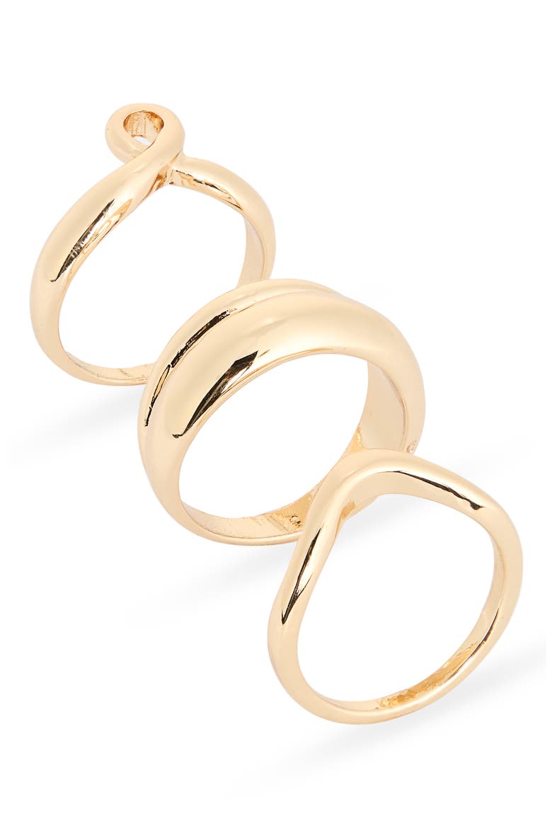 Set of 3 Curve Rings, Main, color, GOLD