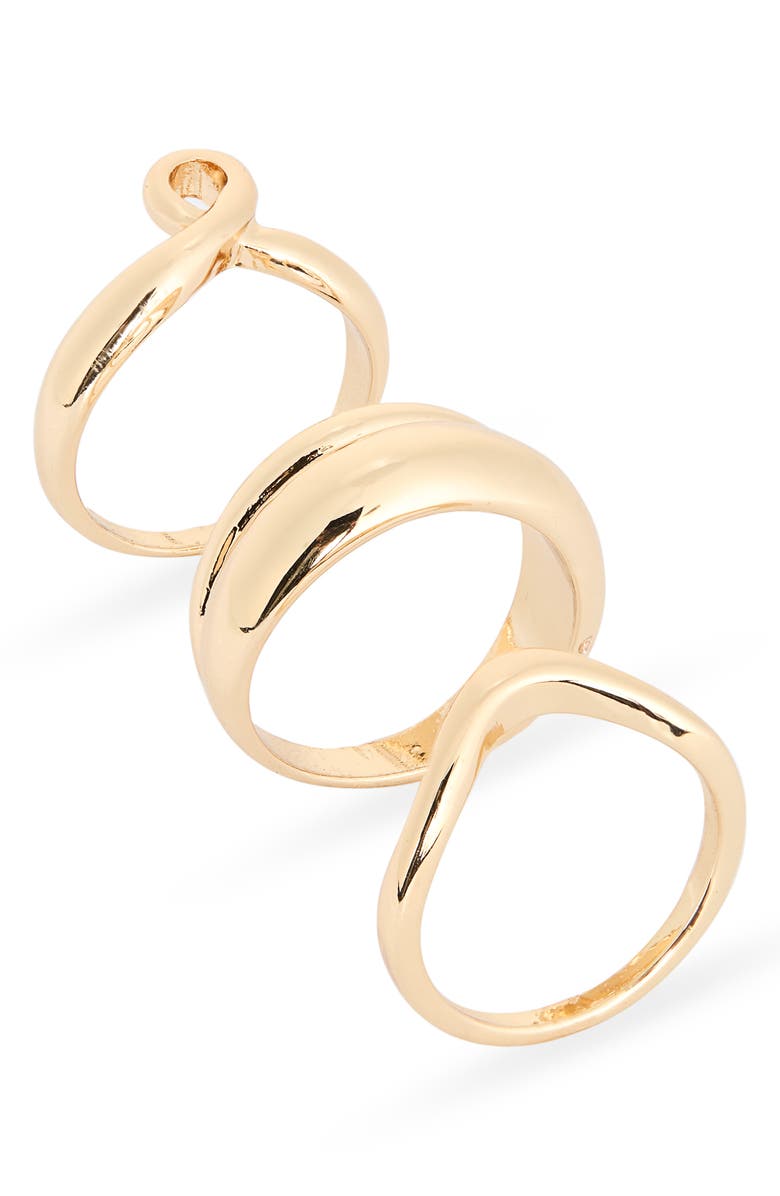 NORDSTROM RACK Set of 3 Curve Rings, Main, color, Gold