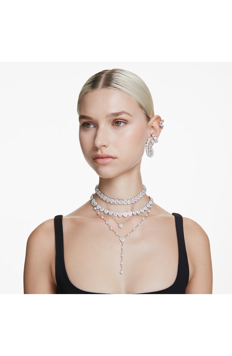 Swarovski Matrix Baguette Crystal Eternity Ring, Alternate, color, White Gold