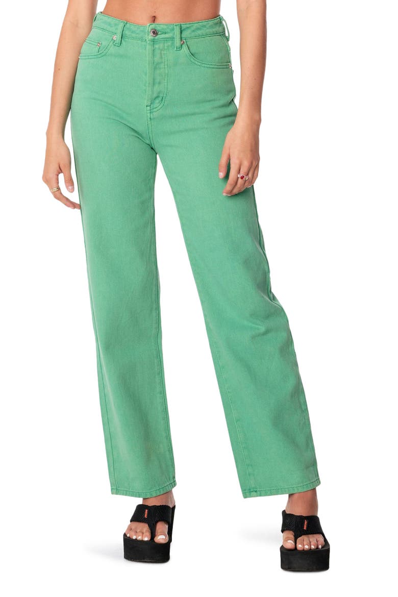 Willa High Waist Wide Leg Jeans, Main, color, GREEN