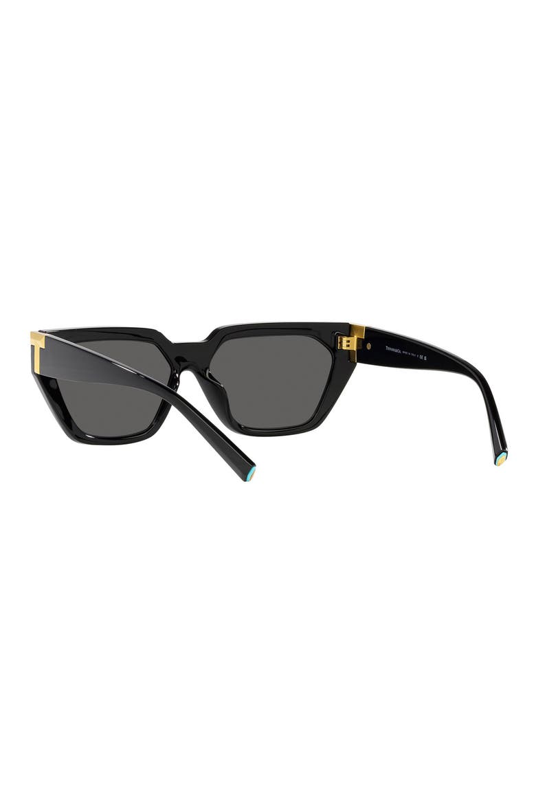 56mm Irregular Sunglasses, Alternate, color, BLACK