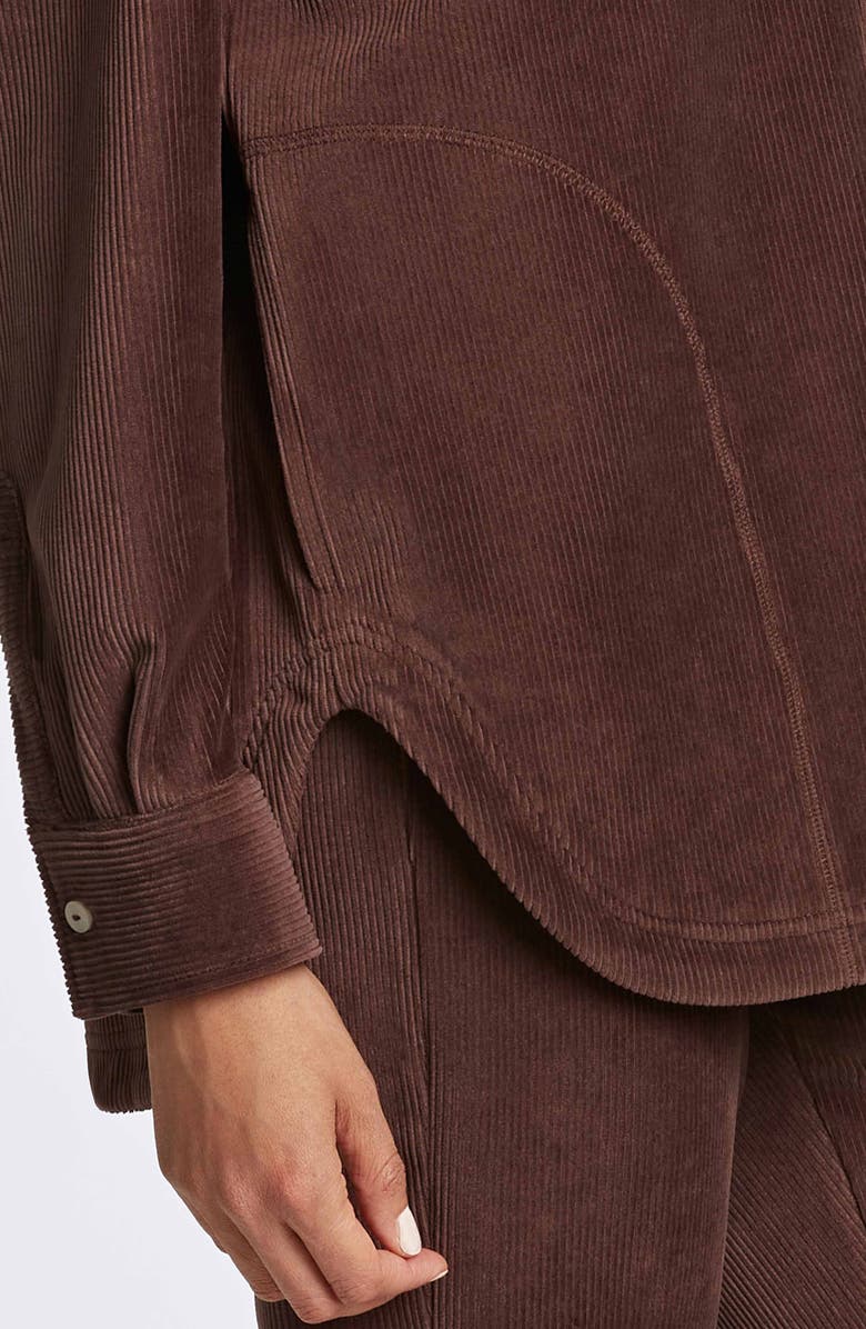 Foxcroft Maddy Plush Corduroy Button-Up Shirt, Alternate, color, Chocolate