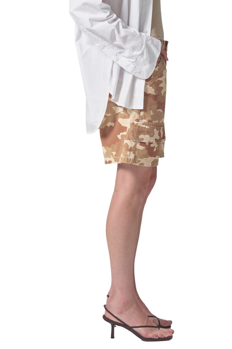 Georgia Camo Print Cotton Denim Cargo Shorts, Alternate, color, SAND CAMO