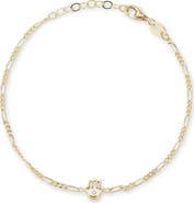 SPHERA MILANO Hamsa Cubic Zirconia Figaro Link Bracelet