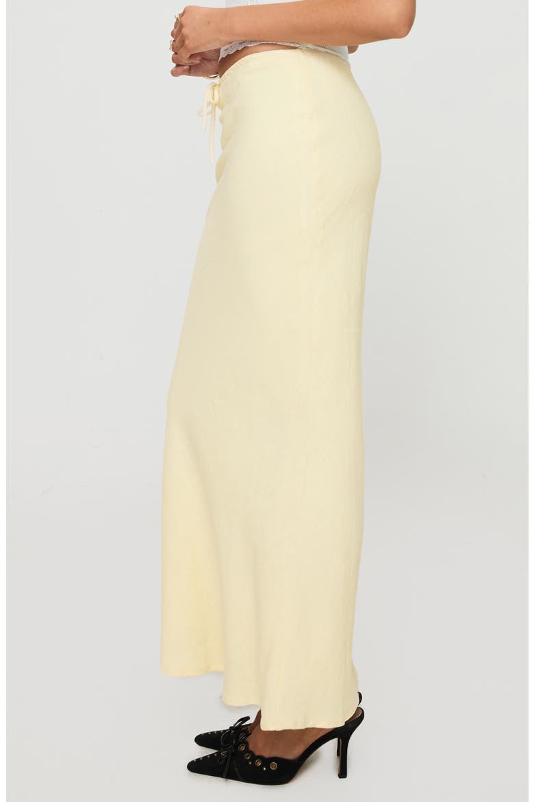Mercer Linen Blend Drawstring Maxi Skirt, Alternate, color, LEMON