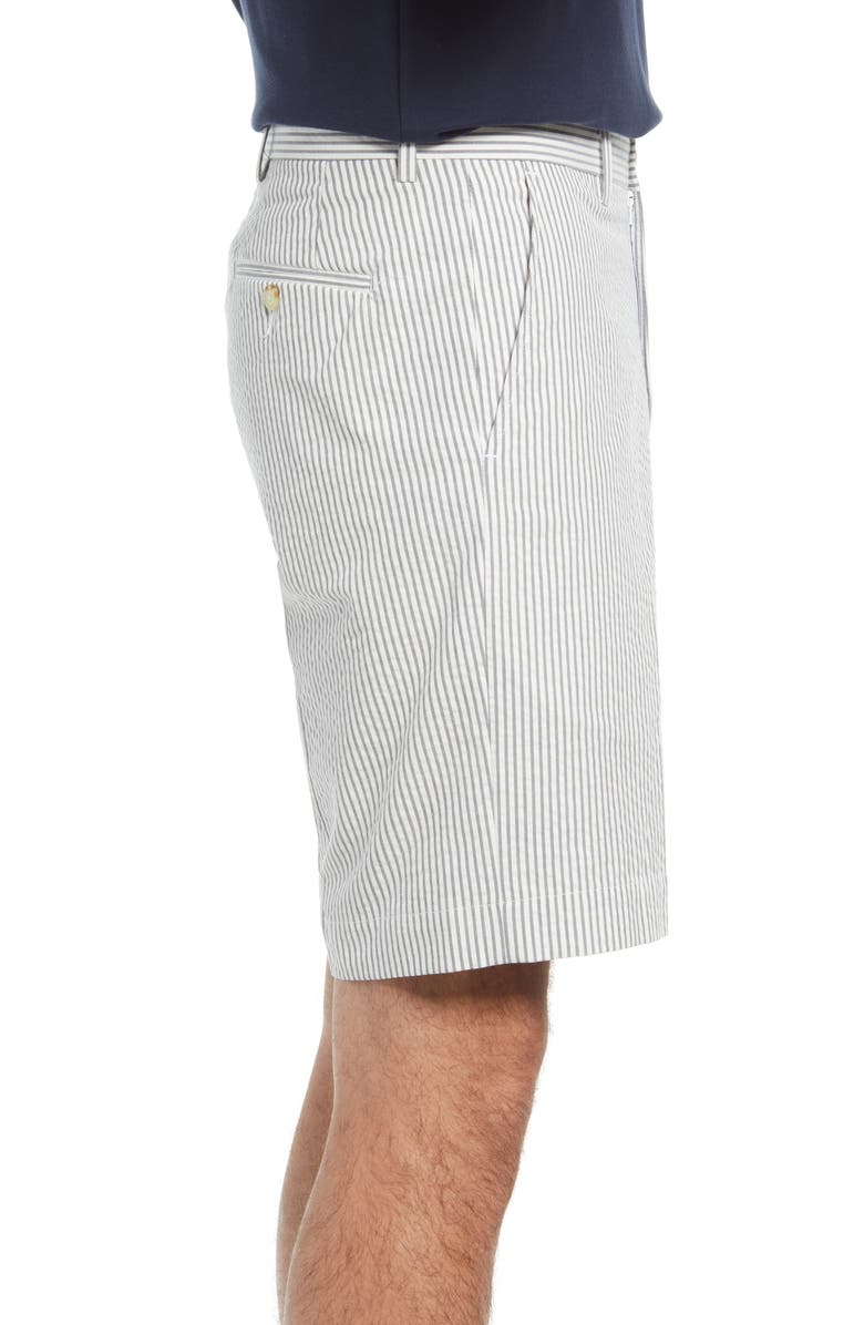 Berle Flat Front Seersucker Shorts, Alternate, color, Grey