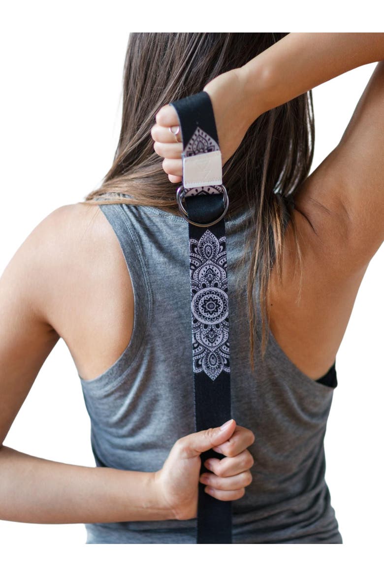 Yoga Strap, Alternate, color, Mandala Black