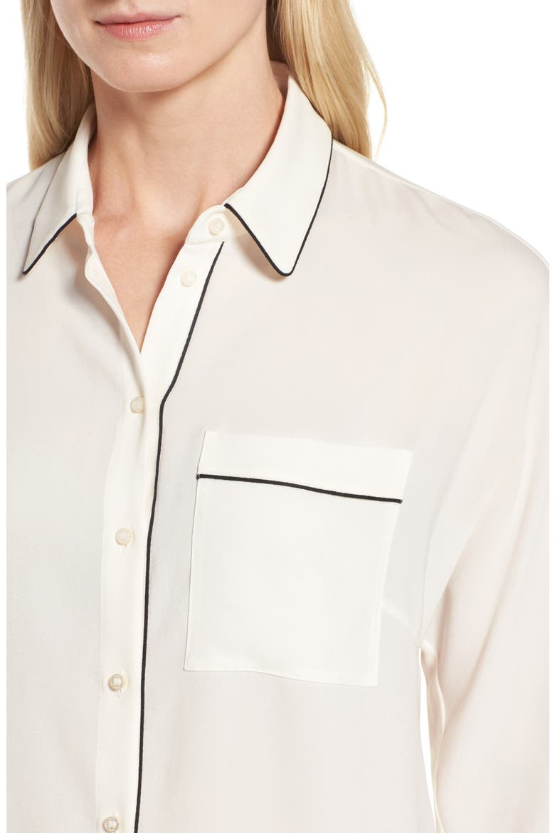 Benisa Piped Blouse, Alternate, color, VANILLA