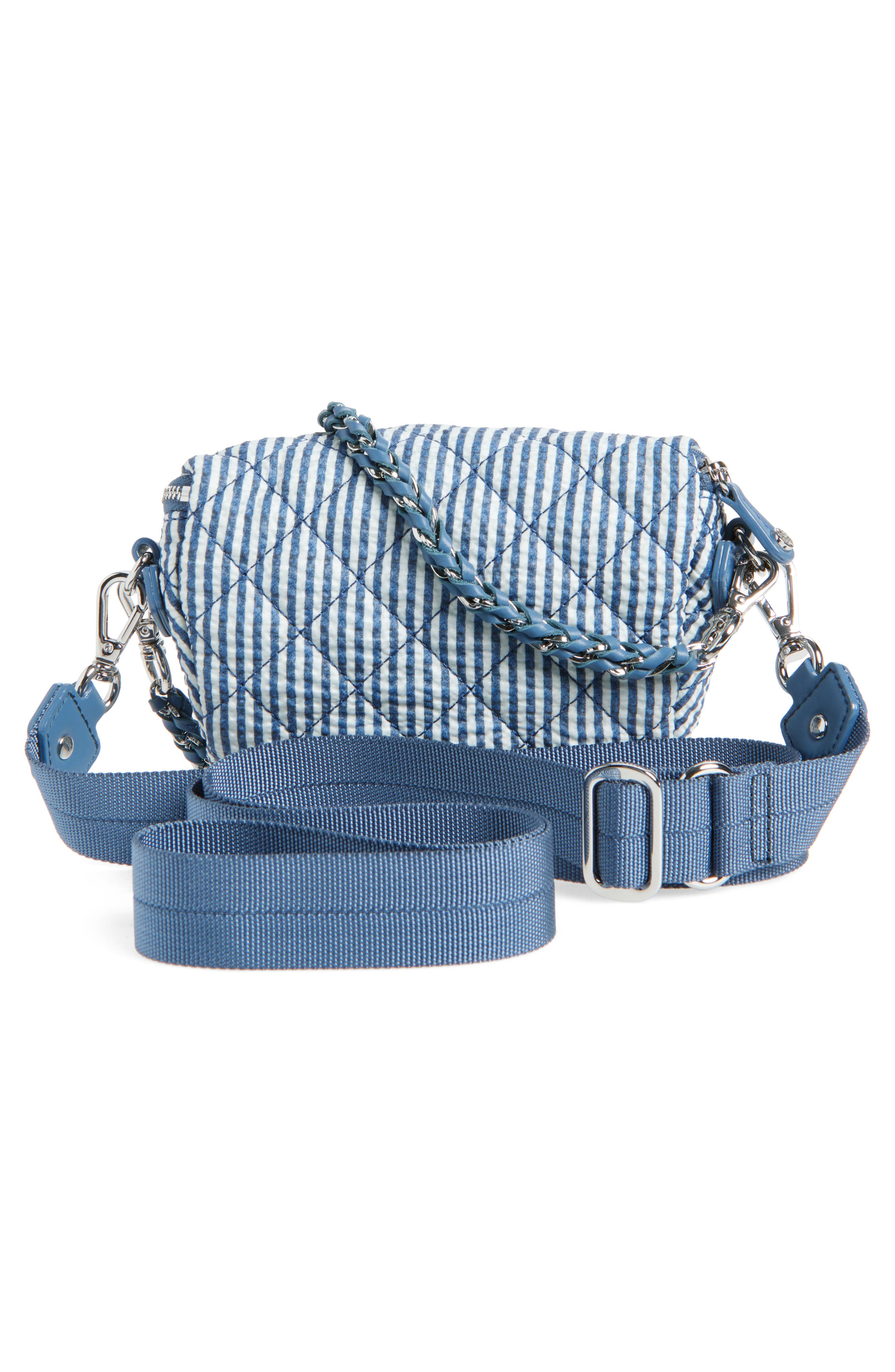 MZ Wallace Micro Crosby Quilted Seersucker Sling Bag, Alternate, color, Seersucker
