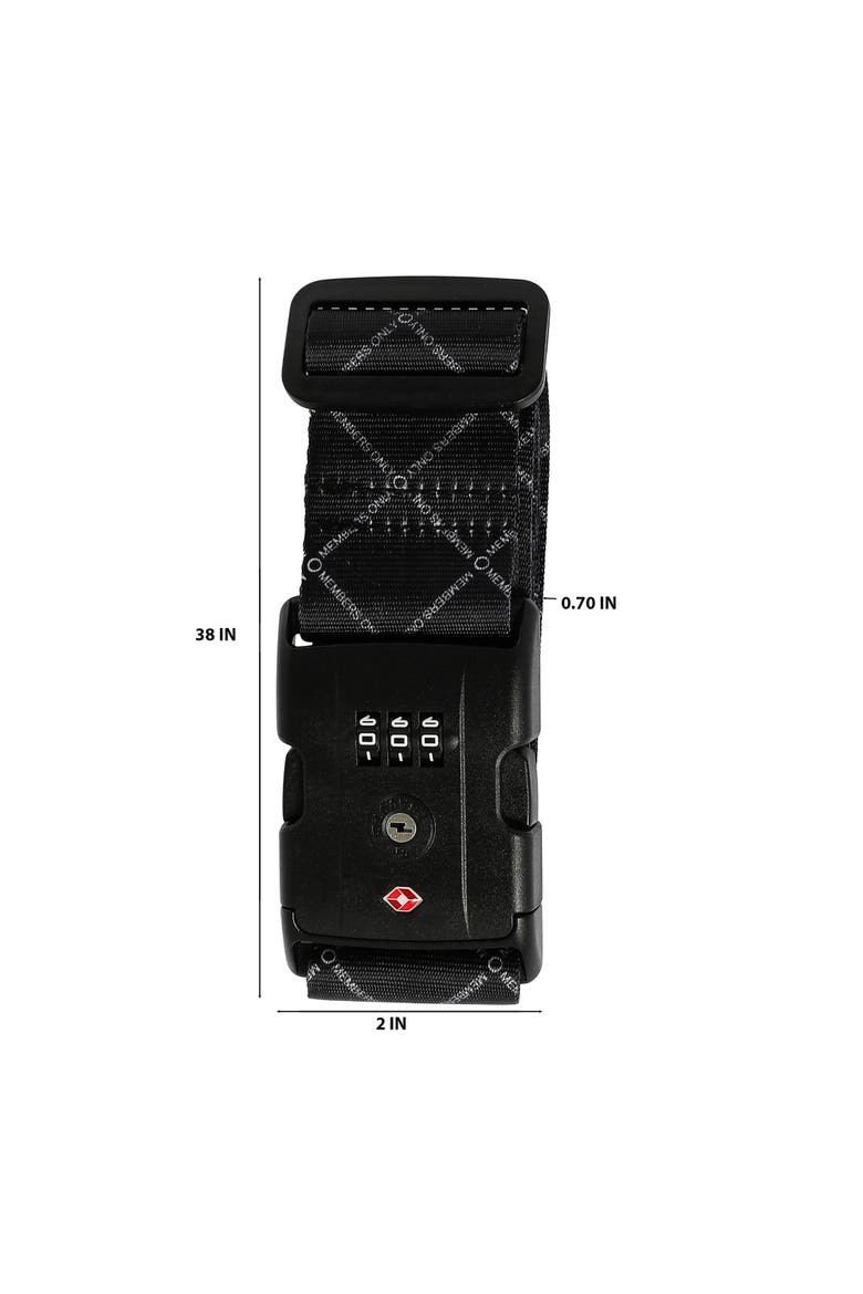 Adjustable Luggage Strap with Combination Lock, Alternate, color, Black