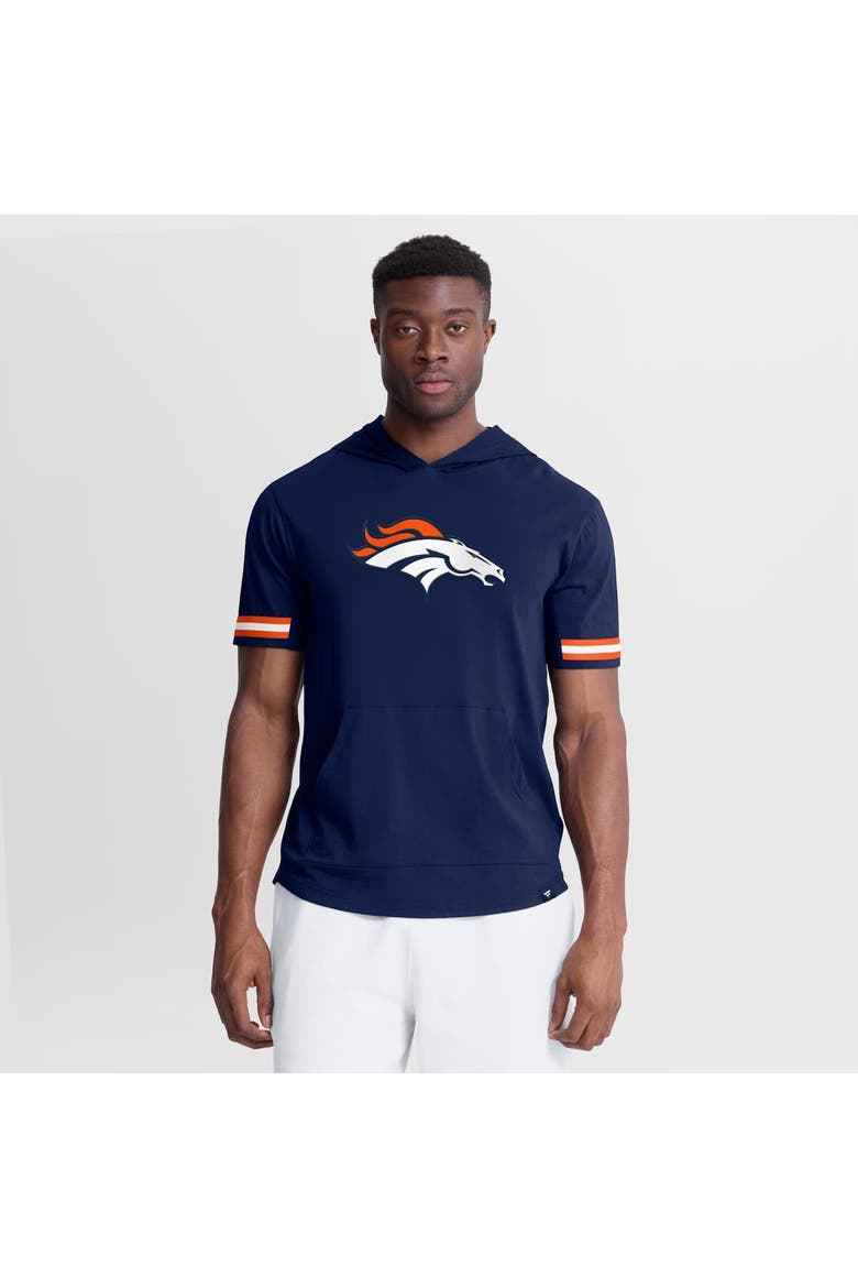 Men's Fanatics Navy Denver Broncos Optimal Play Short Sleeve Hooded T-Shirt, Main, color, Navy