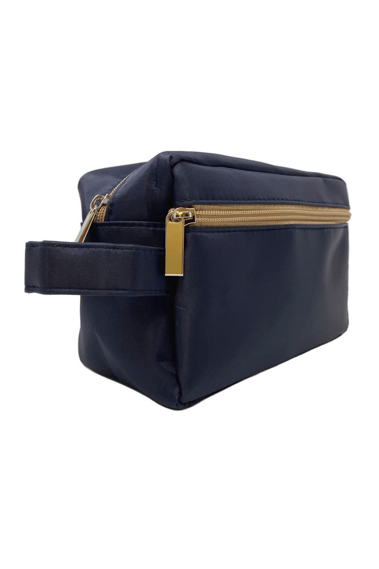 Navy Toiletry Bag with Tan Zipper, Alternate, color, Navy
